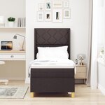 Lit à ressorts vidaXL avec matelas et LED Brun foncé 80x200 cm Tissu