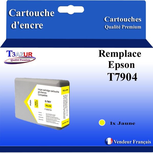 Cartouche Compatible pour Epson WF4630DWF  WF4640DTWF remplace Epson T7904 / T7914 (79XL) Jaune - T3AZUR