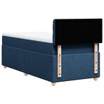 vidaXL Sommier à lattes de lit avec matelas Bleu 90x200 cm Tissu