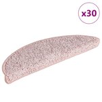 vidaXL Tapis d'escalier 30 pièces 56 x 17 x 3 cm Rose clair Demi-rond