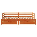 vidaXL Lit de jour avec gigogne et tiroirs sans matelas 90x190 cm