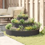 vidaXL Pot en Métal Acier/Noir Acier Grand Décorations Pot en Métal