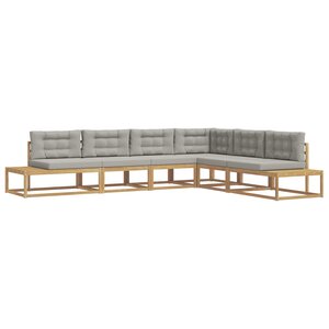 vidaXL Ensemble de canapés d'extérieur Blanc 357 x 198 5 x 73 cm