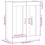 vidaXL Armoire murale gris béton 69 5x34x90 cm bois d'ingénierie