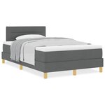 vidaXL Lit boxspring avec matelas Gris foncé 120 x 190 cm tissu
