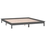 vidaXL Cadre de lit à LED sans matelas gris 200x200 cm bois massif
