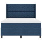 vidaXL Lit à ressorts avec matelas Bleu 140 x 200 cm tissu