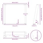 vidaXL Pieds de table à manger en forme de U  2 pièces  acier naturel  100 x (72-73) cm