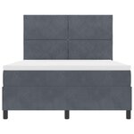 Lit à ressort vidaXL avec matelas et LED gris foncé 160x200 cm en velours