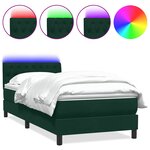 vidaXL Sommier à lattes de lit et matelas et LED vert foncé 90x220 cm velours