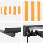vidaXL Cadre de store manuel avec LEDs 4 × 3 5 m