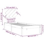 vidaXL Cadre de lit sans matelas 75x190 cm bois massif