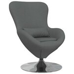 vidaXL Fauteuil œuf Gris foncé tissu