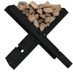 vidaXL Porte-bûches Noir 47x39 5x48 cm Bois massif de pin