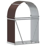 vidaXL Porte-bûches marron 80x45x120 cm acier galvanisé