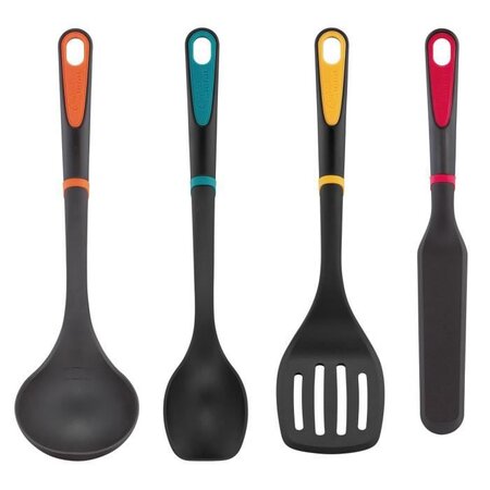 CHEFCLUB BY TEFAL Set 4 ustensiles : louche, cuillere, spatule a angle et spatule a crepes