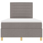 vidaXL Lit à ressorts avec matelas taupe 120x200 cm tissu