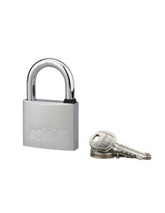 THIRARD - Cadenas à clé Mach 3  laiton nickelé  extérieur  anse inox  50mm  2 clés - THIRARD