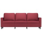 vidaXL Canapé à 3 places Rouge bordeaux 180 cm Similicuir