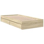 vidaXL Cadre de lit avec tiroirs sans matelas chêne sonoma 90x200 cm
