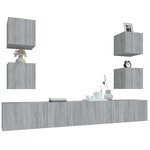 vidaXL Ensemble de meubles TV 6 Pièces Sonoma gris Bois d'ingénierie