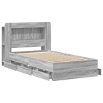 vidaXL Cadre de lit avec rangement Sonoma gris 100 x 200 cm