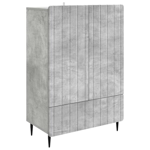 vidaXL Buffet Gris béton 66 x 34 5 x 97 cm Bois d'ingénierie