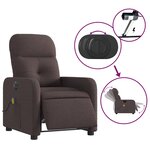 vidaXL Fauteuil de massage inclinable électrique Marron foncé Tissu