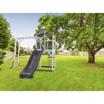 AXI Structure de jeu Beach Tower  Blanc Gris  avec cadre escalade et toboggan Gris