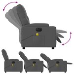 vidaXL Fauteuil inclinable de massage électrique gris foncé tissu