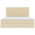 vidaXL Lit avec rangement et LED avec LED Crème 160 x 200 cm Polyester