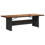 vidaXL Ensemble de bistro de jardin 9 Pièces coussins noir poly rotin