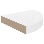 vidaXL Étagères d'angle flottantes 2 pièces Blanc brillant 25 x 25 x 3 8 cm MDF