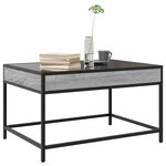 vidaXL Table basse avec LED infini sonoma gris 70x50x41 cm