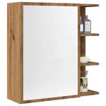 vidaXL Armoire à miroir salle de bain chêne artisanal 62 5x20 5x64 cm