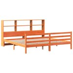 vidaXL Lit bibliothèque sans matelas cire marron 180x200cm bois massif