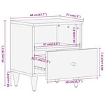 vidaXL Tables de chevet 2 Pièces 40x33x46 cm Bois de manguier solide