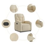 vidaXL Fauteuil inclinable en tissu crème