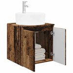 vidaXL Vanité de lavabo mural Bois ancien 49 5 x 44 5 x 65 cm