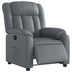 vidaXL Fauteuil inclinable électrique Gris Similicuir