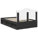 vidaXL Cadre de lit avec tête de lit Noir 120 x 190 cm Pin massif