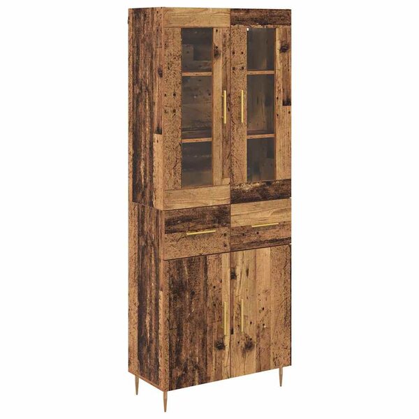 vidaXL Haut Armoire avec tiroir 2 Pièces Bois ancien Bois d'ingénierie