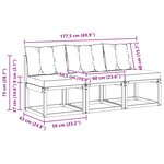 vidaXL 3 Pièce Sofa de milieu extérieur