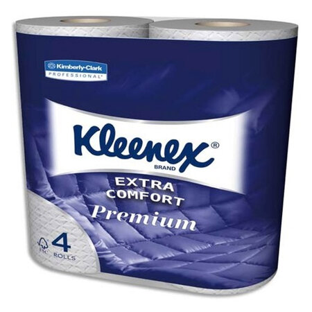 Kleenex Papier Toilette Extra Comfort Premium Blanc Aquatube 4 Rouleaux (lot de 2 soit 8 rouleaux) 34003