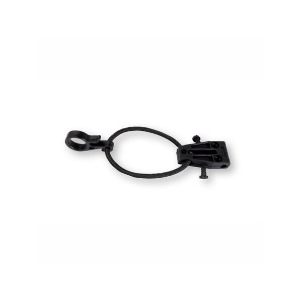 Une pince fix kit noire pour bâche de piscine.
