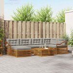 vidaXL Ensemble de canapés d'extérieur 7 Pièces Gris Naturel et Clair