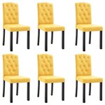 vidaXL Chaises à manger lot de 6 jaune tissu