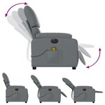 vidaXL Fauteuil de massage inclinable électrique gris similicuir
