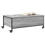 vidaXL Table basse avec roulettes sonoma gris bois d'ingénierie