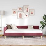 vidaXL Cadre de lit d'angle Bordeaux 90 x 200 cm tissu